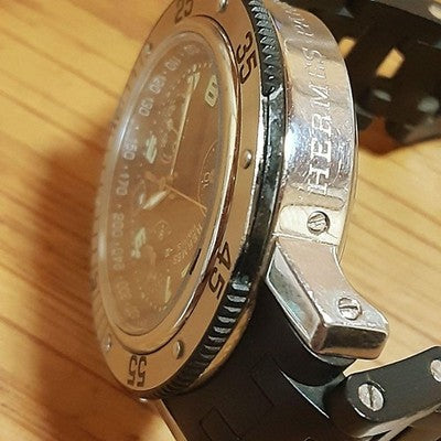 HERMES CLIPPER DIVER CHRONOGRAPH CL2.315 QUARTZ DATE STEEL UNISEX WATCH USED