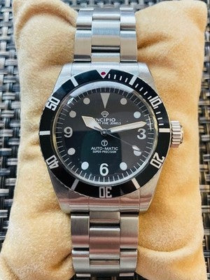 INCIPIO 10 AUTOMATIC WATCH BLACK DIAL DIVER BOXED VINTAGE 1990S BEGIN LIMITED
