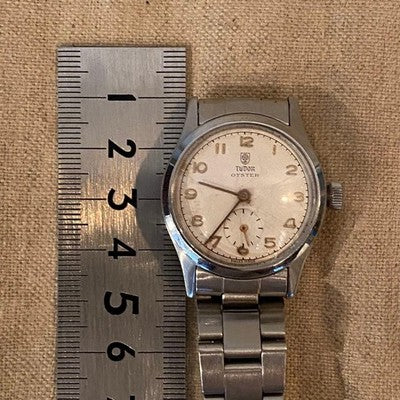 TUDOR OYSTER MANUAL WIND WATCH SHIELD ROSE DIAL ~1940S ANTIQUE