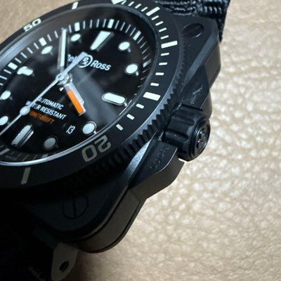BELL & ROSS BR03-92 DIVER AUTOMATIC BLACK DIAL CERAMIC 300M MENS WATCH STRAP