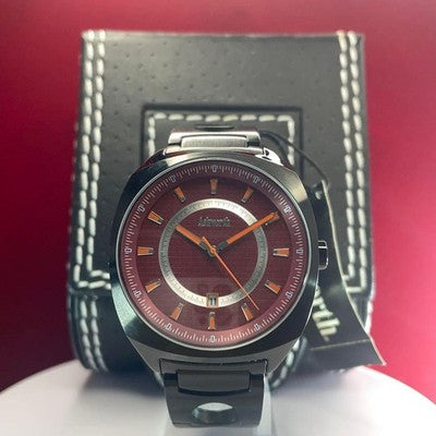 ASHWORTH QZ MEN'S WRISTWATCH ROUND FACE JAPAN MADE MOVEMENT SS BELT NEAR MINT