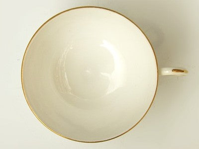 ROYAL WORCESTER TRIO SET, RIBBON FLORAL PATTERN, GOLD TRIM, 1909, CAKE PLATE