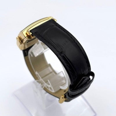 CIRCA 23KGP QUARTZ MEN'S WRISTWATCH SMALL SECONDS, UNISEX DIAL: GOLD SQUARE FACE
