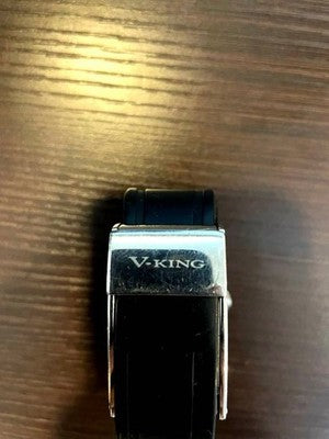 HYSEK V-KING Automatic Watch Silver Stainless Steel Used /w Box From Japan