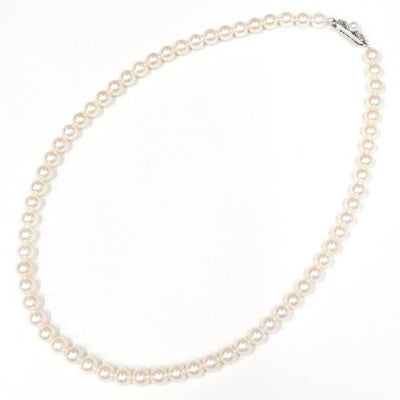 MIKIMOTO AKOYA PEARL NECKLACE, 6.5-6.8MM, 45CM, 14K WHITE GOLD FASHION JEWELRY