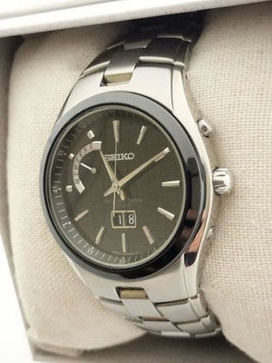 SEIKO SPIRIT SBTT003 8B43 TITANIUM RADIO SOLAR DAY DATE SAPPHIRE WATCH JAPAN