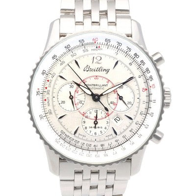 BREITLING NAVITIMER A41330 MONTBRILLANT WATCH STAINLESS STEEL WHITE 38.0MM