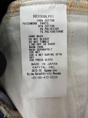 KAPITAL KR2008LP01 CISCO DENIM JEANS SIZE 34 BLUE JAPAN AUTHENTIC EXCELLENT