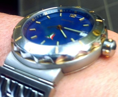 EBERHARD FLY MATIC FRECCE TRICOLORI 42007 AUTOMATIC BLUE DIAL PILOT WATCH