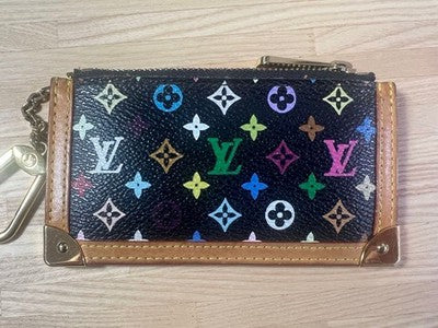 LOUIS VUITTON M92654 MONOGRAM MULTICOLORE COIN CASE WITH KEY RING LADIES