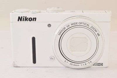 NIKON COOLPIX P330 WHITE COMPACT DIGITAL CAMERA FOR PARTS NOT WORKING