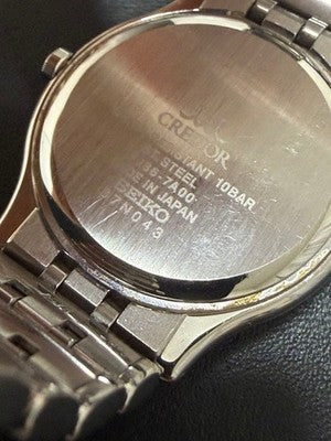 SEIKO CREDOR GCAZ057 8J86-7A00 QUARTZ DRESS WATCH BLUE HANDS WHITE DIAL MEN'S