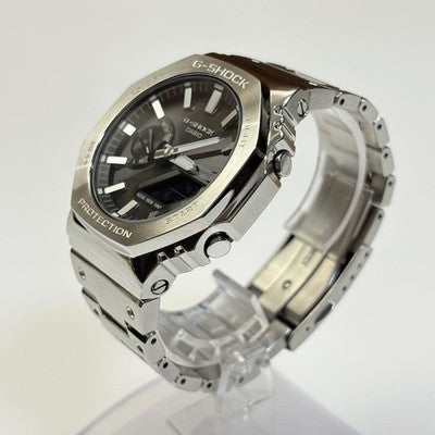CASIO G SHOCK FULL METAL OCTAGON (GM B2100) SILVER TOUGH SOLAR ANALOG DIG W/BOX