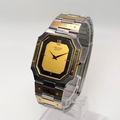 SEIKO CREDOR 9300-5320 MEN'S WRISTWATCH 18K 14K GOLD DIAL QUARTZ FROM JAPAN