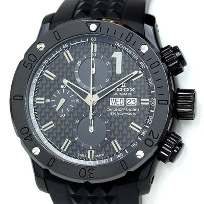 EDOX 01122-37N1-NIN1-S Chronoffshore-1 Black Dial Auto Chronograph 46mm Used