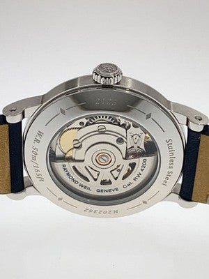 RAYMOND WEIL 2125 AUTOMATIC WATCH NAVY DIAL ANALOG MEN'S WRIST WATCH
