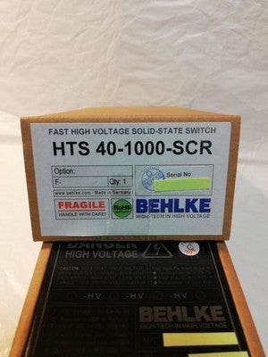 BEHLKE HTS 40-1000-SCR HIGH VOLTAGE THYRISTOR SWITCH 4000V 10000A NEW