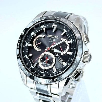 SEIKO ASTRON SBXB041 8X53 GPS SOLAR TITANIUM CERAMIC BLACK DIAL WATCH