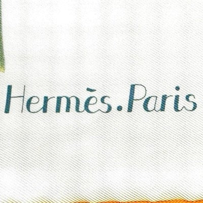 HERMES SILK SCARF GAVROCHE TULIP MANIA STYLISH MINT