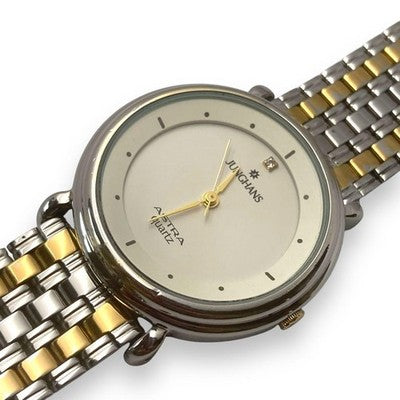 JUNGHANS MEN'S WRISTWATCH 1P DIAMOND 3 HANDS QUARTZ ASTRA ROUND FACE DIAL BLACK