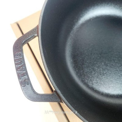 STAUB SNOWFLAKE WA-NABE XL 24CM BLACK LIMITED BRASS KNOB RARE POT
