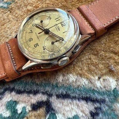 VINTAGE WATCH 34MM CASE MECHANICAL MANUAL WIND OVERHAULED 2025