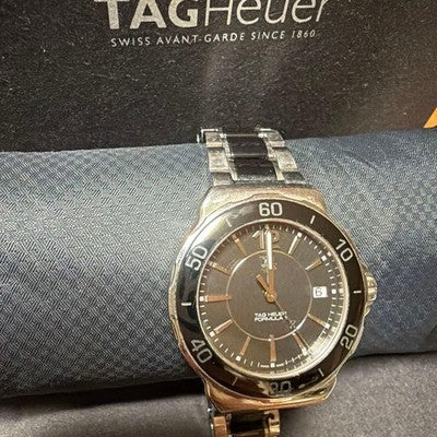 TAG HEUER WAH1210 FORMULA 1 BLACK DIAL WATCH UNTESTED FOR REPAIR WITH BOX AS IS