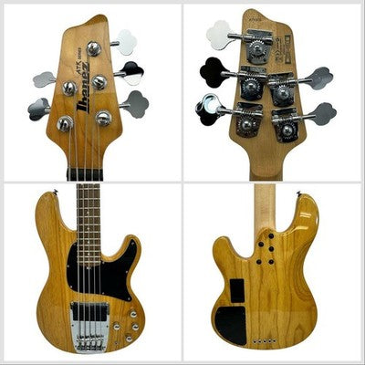 IBANEZ ATK315 5-STRING BASS GUITAR NATURAL ASH BODY MAPLE NECK USED