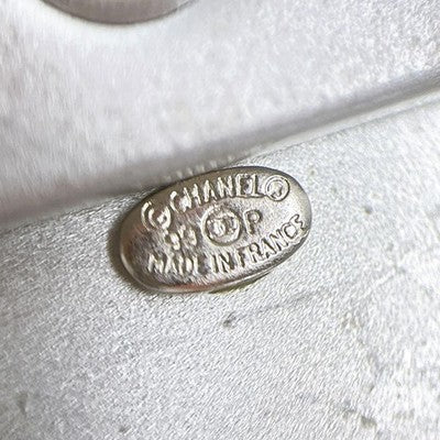 CHANEL COCO MARK CHAIN BELT SILVER TONE LOGO BUCKLE 99A VINTAGE MADE IN FRANCE
