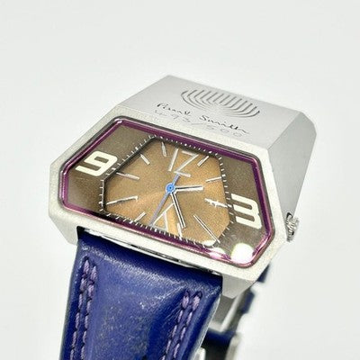 PAUL SMITH CHRONOGRAPH 5930-H16293 QUARTZ PURPLE SILVER DIAL MEN'S LEATHER WATCH