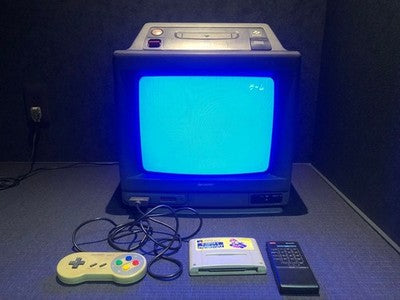 SHARP SF-1 CONSOLE SYSTEM NINTENDO SUPER FAMICOM COLOR TV 14G-SF1 TESTED 100V