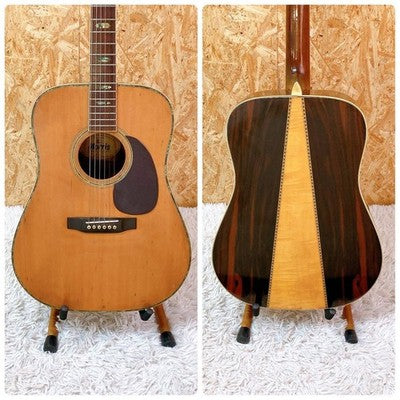 MORRIS W-40 ACOUSTIC GUITAR VINTAGE JAPAN 3P BACK VERTICAL LOGO