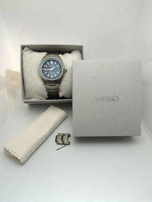SEIKO BRIGHTZ SAGA099 8B43-0AF0 SOLAR RADIO BROWN CHECKER DIAL MENS WATCH