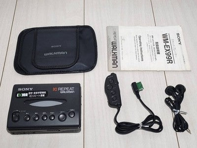SONY WM-EX99R Cassette Player Black Used /w Remote Earphones Manual Case