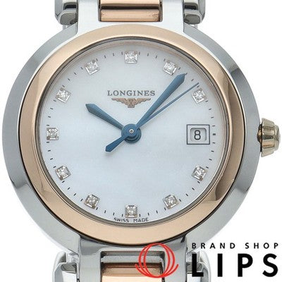 LONGINES PRIMALUNA L8.110.5.87.6 11P DIAMOND WHITE MOP DIAL SS PGP QUARTZ WATCH