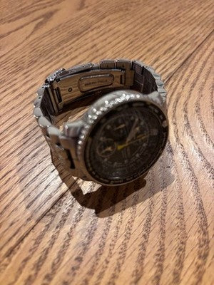 SEIKO SNA411P1 PILOT ALARM CHRONOGRAPH 200M STAINLESS STEEL QUARTZ WATCH