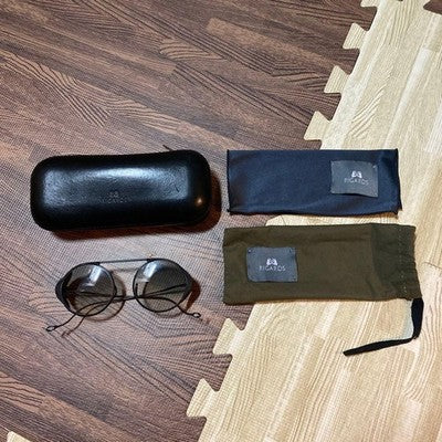 RIGARDS X BORIS BIDJAN SABERI RG1011BBS ANTIQUE BLACK SUNGLASSES LUXURY RARE