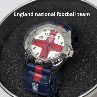 ENGLAND NATIONAL SOCCER TEAM WATCH WHITE & RED QUARTZ EXCELLENT CONDITION UNISEX