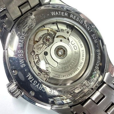 HAMILTON H325150 JAZZMASTER VIEWMATIC AUTOMATIC SKELETON BACK STEEL WATCH USED
