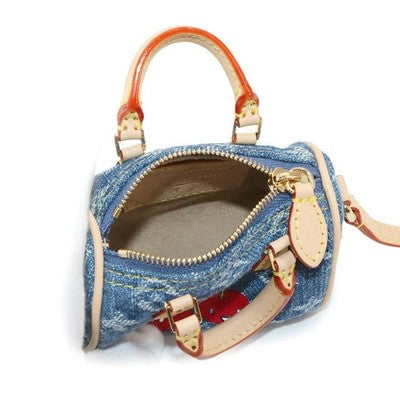 LOUIS VUITTON X TAKASHI MURAKAMI M02535 DENIM CHERRY BAG CHARM MICRO SPEEDY