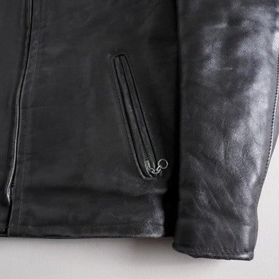SCHOTT STAND UP COLLAR SINGLE RIDERS 641 LEATHER JACKET BLACK 36 EXCELLENT++++