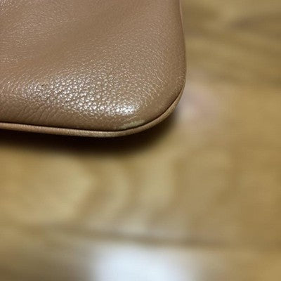 DELVAUX BEIGE SHOULDER BAG LEATHER WITH MIRROR - STRAP LENGTH: APPROX. 124CM