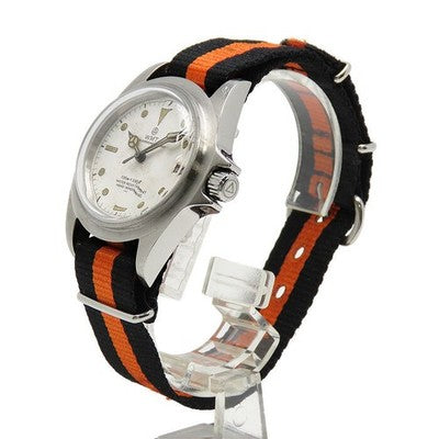 WMT WATCHES RM1950 AUTOMATIC VINTAGE STYLE WHITE DIAL NYLON MEN'S WATCH BOX