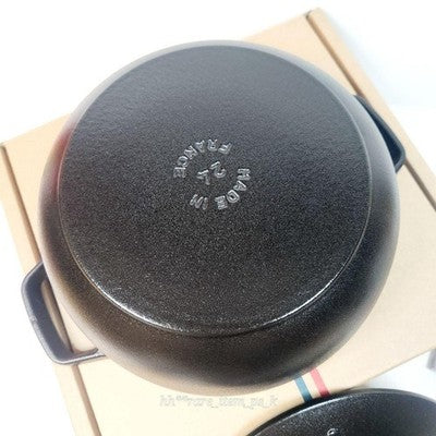 STAUB SNOWFLAKE WA-NABE XL 24CM BLACK LIMITED BRASS KNOB RARE POT