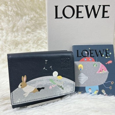 LOEWE X SUNA FUJITA COLLABORATION RABBIT TRI-FOLD WALLET LIMITED EDITION NAVY JP