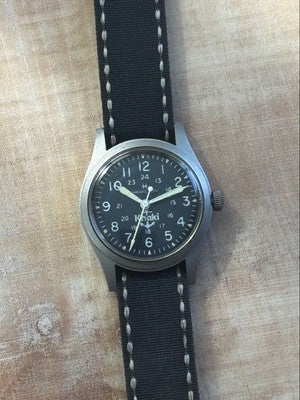 HAMILTON KHAKI 921980 EARLY MODEL MILITARY WATCH NAVY DIAL 1980S VINTAGE
