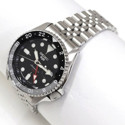 Seiko 5 Sports GMT SBSC001 4R34-00A0 Automatic Watch Black Dial Used from Japan
