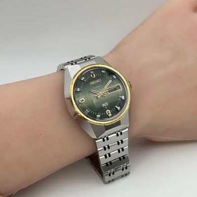 KING SEIKO VANAC 5626-7190 VINTAGE AUTOMATIC GREEN DIAL MEN'S WATCH