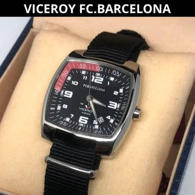 VICEROY FC BARCELONA QUARTZ 43761 BLACK & WHITE EXCELLENT CONDITION SOCCER WATCH