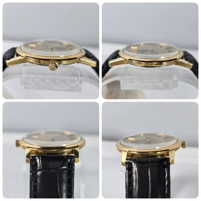 UNIVERSAL GENEVE 542136 VINTAGE MANUAL WIND LINEN DIAL GOLD PLATED WATCH
